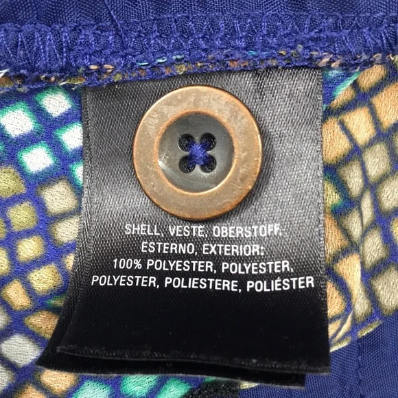 Anthropologie Essential Cullote‎ Cropped Pants Blue Green Womens 8 Snakeskin - Picture 9 of 10